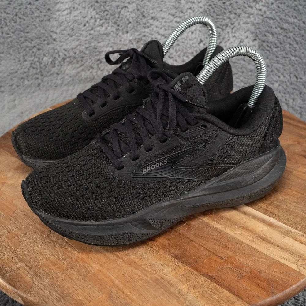 BROOKS Adrenaline GTS 24 Running Shoes Womens Size 6 B Triple Black